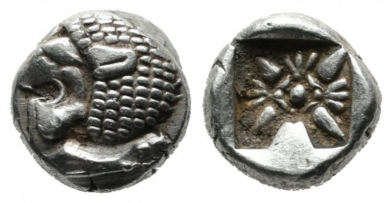 Ionia, Miletos. Late 6th-early 5th century BC. AR Obol – Hemihekte (9mm, 1.22g)....