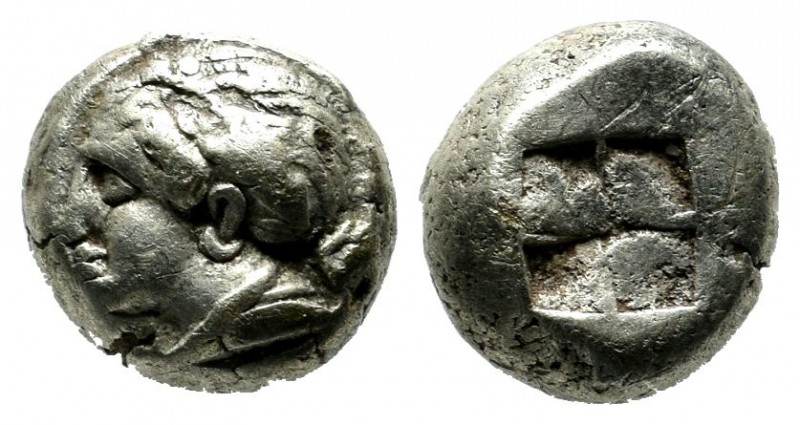 Ionia, Phokaia. Circa 387-326 BC. EL Hekte (9mm, 2.40g). Laureate female head l....