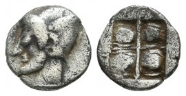 Ionia, Phokaia. Circa 521-478 BC. AR Obol (9mm, 0.61g). Archaic head of Athena left / Quadripartite incuse square. SNG Kayhan -; Klein -; SNG v. Auloc...