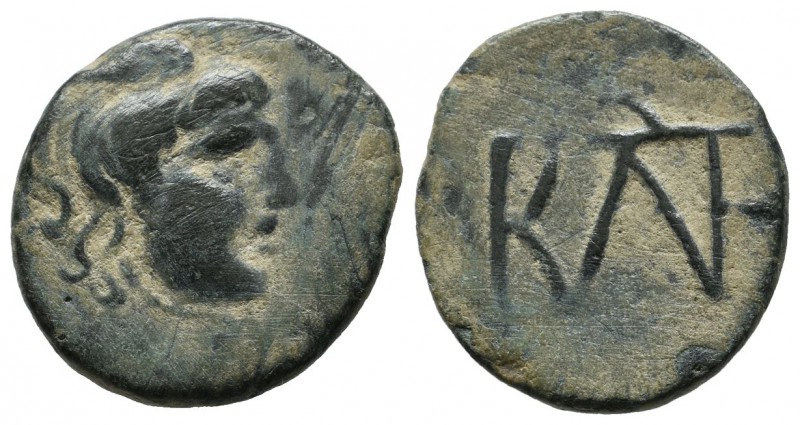 Kings Of Bosporos. Polemo I. Circa 14/3-10/9 BC. AE (19mm, 4.75g). Winged and dr...