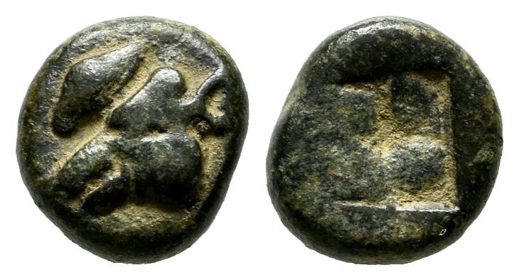 Lesbos, Unattributed early mint. Circa 500-450 BC. BI (8mm, 0.96g). Boar’s head ...