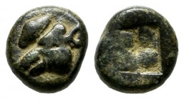 Lesbos, Unattributed early mint. Circa 500-450 BC. BI (8mm, 0.96g). Boar’s head left; eye above / Quadripartite incuse square. SNG Copenhagen 290 var....
