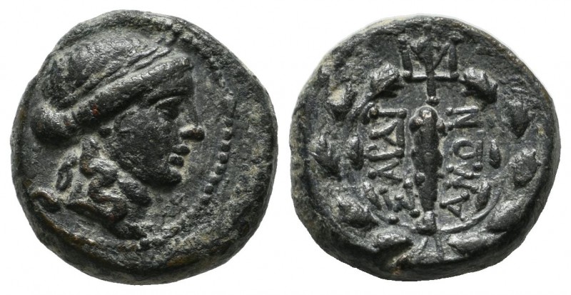 Lydia, Sardes. Circa 2nd-1st century BC. AE (14mm, 3.98g). Laureate head of Apol...