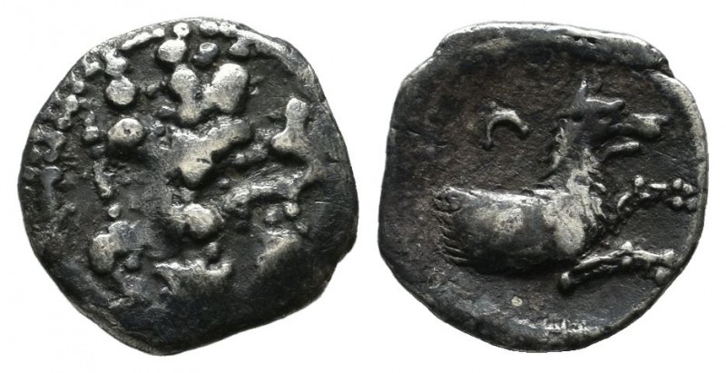 Lykaonia, Laranda. AR Obol (10mm, 0.60g). Circa 324/3 BC. Baaltars seated left, ...