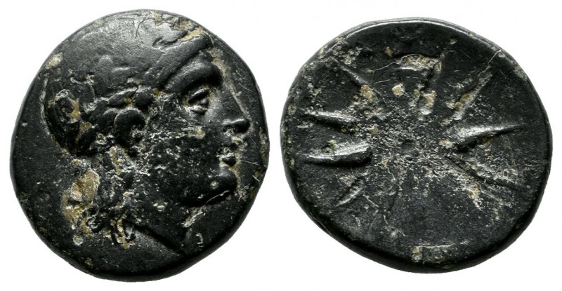 Mysia, Gambrion. Circa 4th century BC. AE (15mm, 3.88g). Laureate head of Apollo...