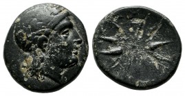 Mysia, Gambrion. Circa 4th century BC. AE (15mm, 3.88g). Laureate head of Apollo right / GAM, star of twelve rays. SNG Paris 908ff.