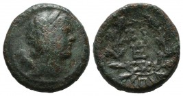 Mysia, Kyzikos. 2nd-1st centuries BC. AE (17mm, 4.61g). Laureate head of Kore Soteira right. / KY-ZI above and beneath E monogram. SNG Paris - (vgl. 4...