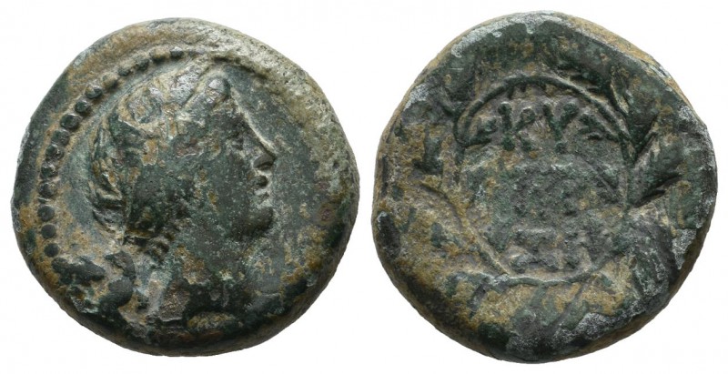 Mysia, Kyzikos. 2nd-1st century BC. AE (18mm, 5.90g). Head of Kore Soreira right...