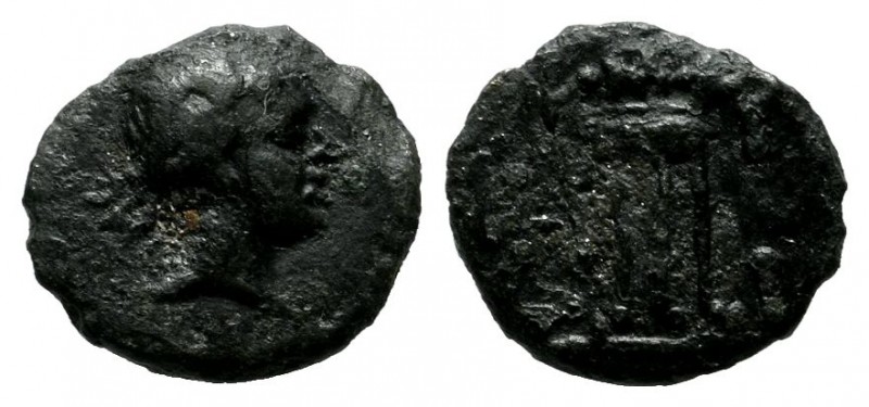 Mysia, Kyzikos. 3rd century BC. AE (12mm, 1.74g). Head of Kore Soteira right. / ...
