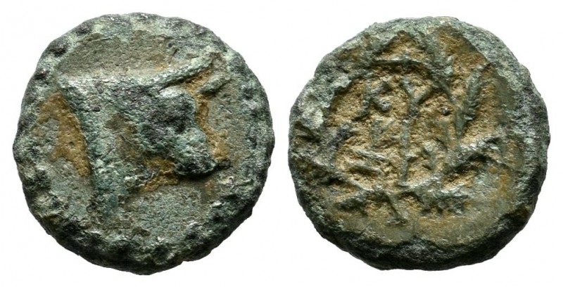 Mysia, Kyzikos. ca.250-150 BC. AE (11mm, 1.35g). Head of bull right in beaded ci...