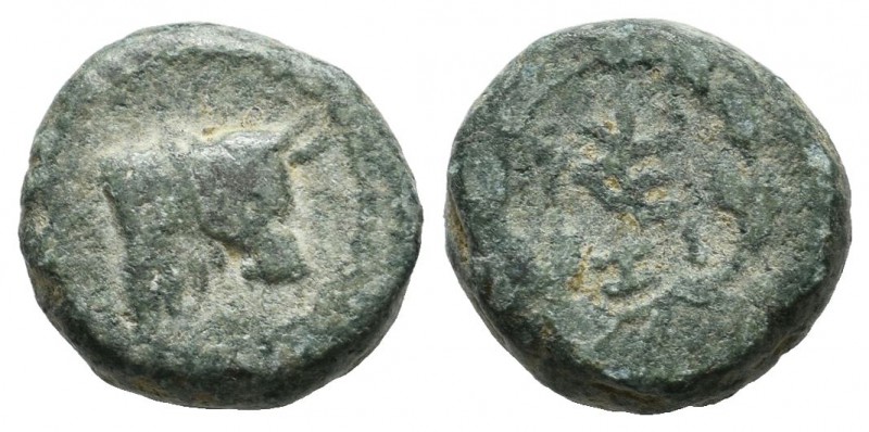Mysia, Kyzikos. ca.250-150 BC. AE (12mm, 2.81g). Head of bull right in beaded ci...