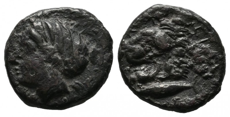 Mysia, Kyzikos. Circa 390-340 BC. AR Drachm (14mm, 2.75g). Head of Kore Soteira,...