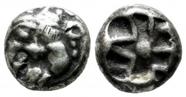 Mysia, Parion. 5th century BC. AR Drachm (12mm, 3.57g). Facing gorgoneion / Linear pattern within incuse square. SNG BN 1344; SNG von Aulock 1318; BMC...