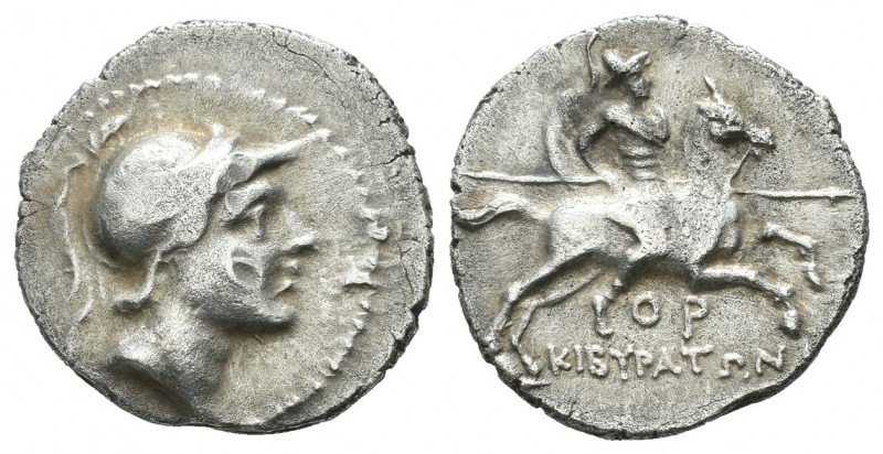 Phrygia, Kibyra. Circa 166-84 BC. AR Drachm (16mm, 2.83g). Male head right, wear...