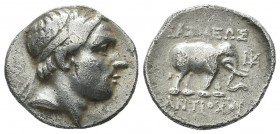 Seleukid Kingdom. Antiochos III ‘the Great’. 222-187 BC. AR Drachm (17mm, 3.97g). Apamea on the Orontes mint. Struck circa 223-211 BC. Diademed head r...