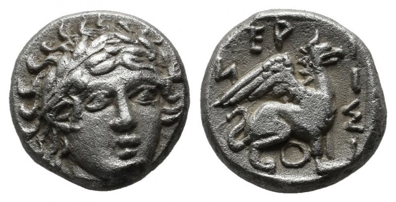 Troas, Gergis. Circa 420-400 BC. AR Hemidrachm (10mm, 1.94g). Laureate head of A...