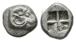 Troas, Kebren. Circa 450 BC. AR Obol (7mm, 0.67g). Head of ram right / Quadripartite incuse square. Copenhagen 254; Klein 257.