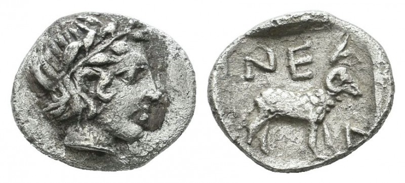 Troas, Neandria. ca.400 BC. AR Obol (9mm, 0.65g). Laureate head of Apollo right ...