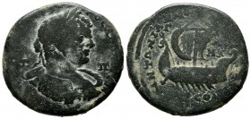 Cilicia, Tarsus. Caracalla (198-217). AE (33mm, 17.85g). AVT KAI M AVP CЄVHPOC ANTΩNЄINOC CЄB / Π - Π. Laureate, draped and curiassed bust right / Gal...