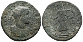Cilicia, Tarsus. Gordian III, AD 238-244. AE (37mm, 22.14g). Radiate, draped and cuirassed bust right / Athena standing left, holding spear and shield...