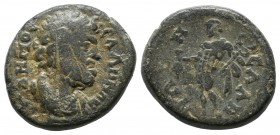 Lydia, Sala. Pseudo-autonomous. Time of Trajan (98-117). AE (15mm, 4.20g). ΔHMOC CAΛHNΩN. Draped bust of Demos right / CAΛHNΩN. Hermes standing facing...
