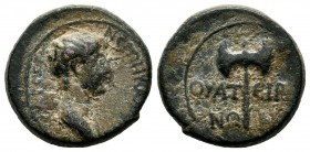 Lydia, Thyateira. Nero, as Caesar. 51-54 AD. AE (17mm, 3.63g). Bare-headed and draped bust right / Double-bladed axe. RPC I 2381 (Claudius); BMC Lydia...