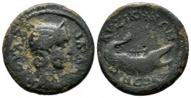 Mysia, Cyzicus. Salonina, wife of Gallienus. Augusta, 254-268 AD. AE (24mm, 8.84g). Diademed and draped bust right set on crescent / Galley right. SNG...