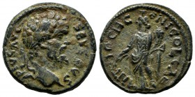 Pisidia, Antiochia. Septimius Severus, AD. 193-211. AE (23mm, 6.58g). IMP CA SEP SEVERVS, laureate head of Septimius Severus right / ANTIOCHЄ-EN(sic) ...
