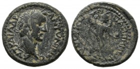 Pisidia, Tiberiopolis. Antoninus Pius (138-161). AE (21mm, 6.43g). AYT KAI AΔP ANTΩNINOC. Laureate head right / TIBEPIEWN ΠAΠΠHNW. Mên standing right,...