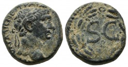 Seleucis and Pieria, Antiochia ad Orontem. Trajan AD 98-117. AE As (20mm, 8.07g). Struck AD 102-114. Laureate head right / Large S•C; B below; all wit...