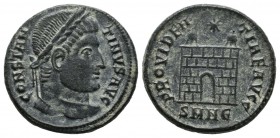 Constantine II, as caesar (Constantine I, 306-337), AE Nummus (18mm, 3.48g). Nicomedia, AD 328-329. CONSTANTINVS IVN NOB C, laureate and cuirassed bus...