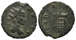 Divus Claudius II Gothicus. AD 270. AE Antoninianus (18mm, 2.54g). Mediolanum. DIVO CLAVDIO, radiate head right / CONSECRATIO, lit altar with four pan...