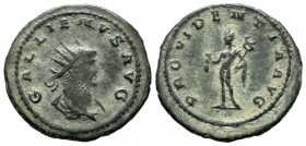 Gallienus, 253-268 AD. AE Antoninianus (22mm, 3.57g). Asia. Radiate cuirassed bust / Mercury standing with purse and caduceus. RIC.653v.