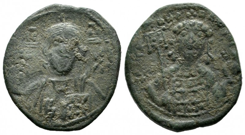 Constantine IX Monomachus (1042-1055). AE (26mm, 6.41g). Constantinople. + IҺS X...