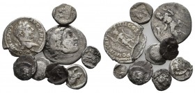 Lot of 9 Greek, Roman AR Coins. Lot sold as it, no returns.