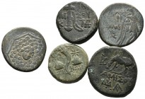 Lot of 5 Greek AE Coins. Lot sold as it, no returns.