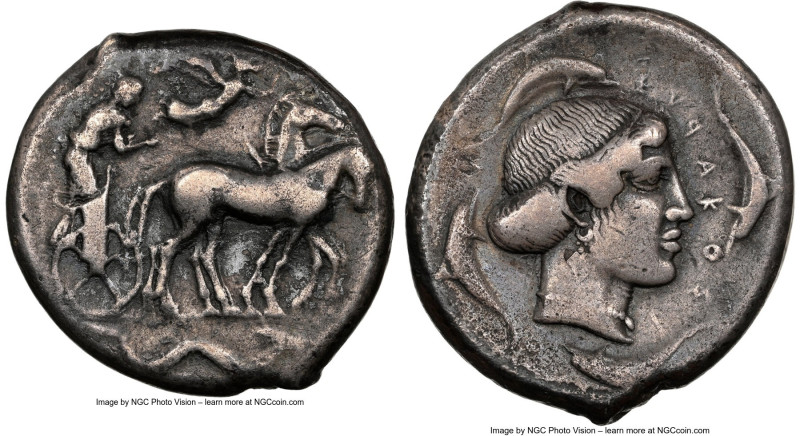 SICILY. Syracuse. Second Democracy (ca. 450-440 BC). AR tetradrachm (26mm, 16.86...