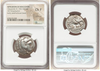 MACEDONIAN KINGDOM. Alexander III the Great (336-323 BC). AR tetradrachm (24mm, 8h). NGC Choice Fine, scratches. Early posthumous issue of Amphipolis,...