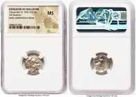 MACEDONIAN KINGDOM. Alexander III the Great (336-323 BC). AR drachm (16mm, 12h). NGC MS. Early posthumous issue, Sardes, ca. 320/19 BC. Head of Heracl...