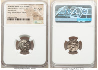 MACEDONIAN KINGDOM. Alexander III the Great (336-323 BC). AR drachm (16mm, 12h). NGC Choice VF, punch mark. Early posthumous issue of Magnesia ad Maea...