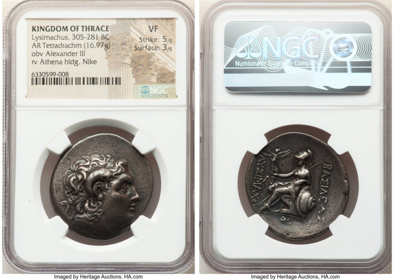 THRACIAN KINGDOM. Lysimachus (305-281 BC). AR tetradrachm (33mm, 16.97 gm, 12h)....