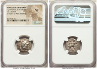 THRACIAN KINGDOM. Lysimachus (305-281 BC). AR drachm (19mm, 12h). NGC VF. Posthumous Alexander type issue of Thrace, Colophon, ca. 301-297 BC. Head of...