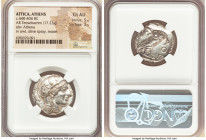 ATTICA. Athens. Ca. 440-404 BC. AR tetradrachm (24mm, 17.23 gm, 7h). NGC Choice AU 5/5 - 3/5. Mid-mass coinage issue. Head of Athena right, wearing ea...
