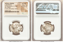 ATTICA. Athens. Ca. 440-404 BC. AR tetradrachm (24mm, 17.24 gm, 10h). NGC Choice AU 4/5 - 4/5. Mid-mass coinage issue. Head of Athena right, wearing e...