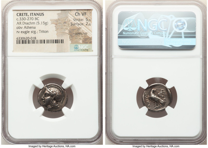 CRETE. Itanus. Ca. 330-270 BC. AR drachm (17mm, 5.15 gm, 11h). NGC Choice VF 5/5...