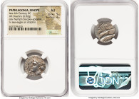 PAPHLAGONIA. Sinope. Ca. late 4th century BC. AR drachm (19mm, 6.02 gm, 5h). NGC AU 5/5 - 4/5. Carpo, magistrate. Head of nymph left, hair held hair i...