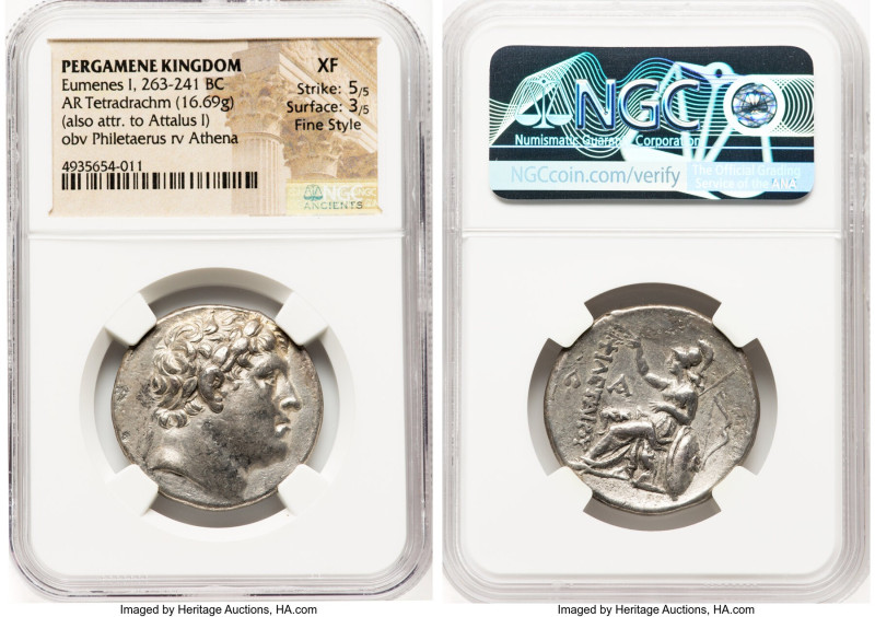 PERGAMENE KINGDOM. Eumenes I (263-241 BC). AR tetradrachm (29mm, 16.69 gm, 1h). ...