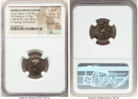 Julius Caesar, as Dictator (49-44 BC). AR denarius (17mm, 3.73 gm, 6h). NGC Choice Fine 5/5 - 3/5, bankers mark. Military mint traveling with Caesar i...