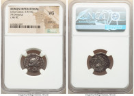 Julius Caesar, as Dictator (49-44 BC). AR denarius (19mm, 2h). NGC VG, scratches. North Africa (Utica?), 46 BC. COS•TERT-DICT•ITER, head of Ceres righ...