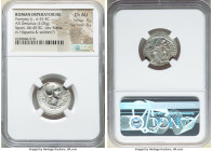 Cnaeus Pompeius Junior (46-45 BC). AR denarius (20mm, 4.05 gm, 6h). NGC Choice AU 4/5 - 4/5. Uncertain mint in Spain (Corduba), summer 46 BC-spring 45...